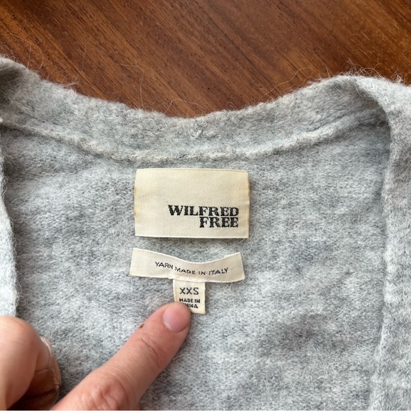 Wilfred Free XXS Light Gray Aronson Open Cardigan with pockets - Picture 5 of 9